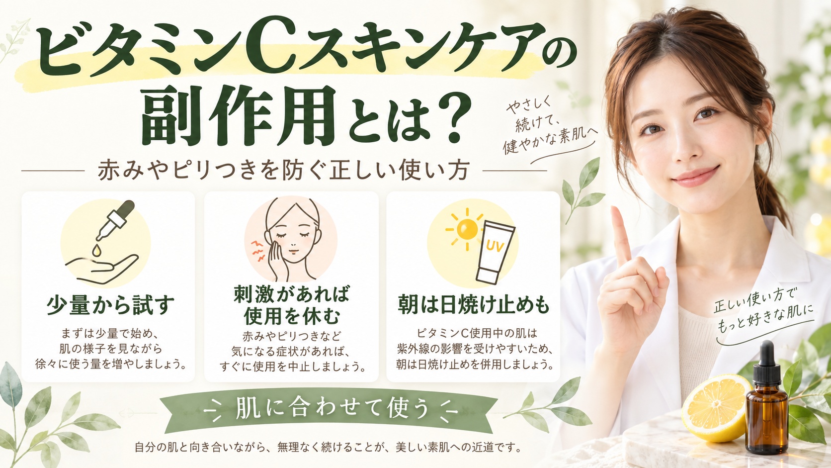 ビタミンCスキンケアの副作用とは？赤みやピリつきを防ぐ正しい使い方