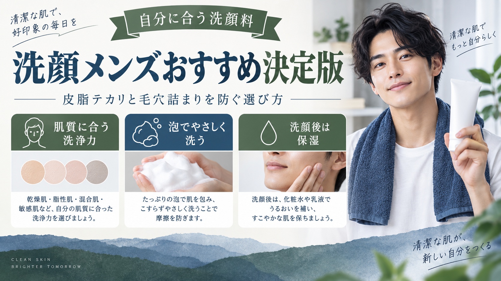 洗顔メンズおすすめ決定版!皮脂テカリと毛穴詰まりを制する選び方