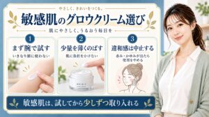 敏感肌向けのアクシスワイ グロウクリームの選び方を解説する美容ボード