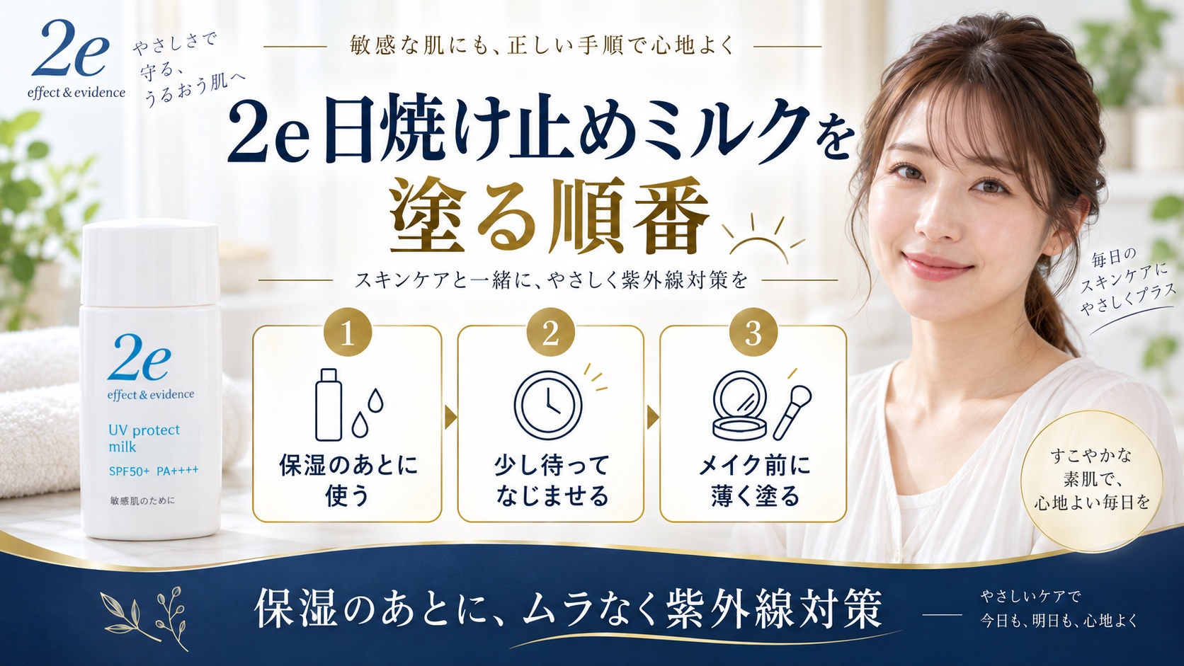 2e日焼け止めミルクを塗る順番を解説する美容ボード