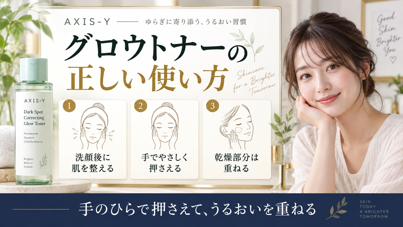 AXIS-Yグロウトナーの正しい使い方を解説する美容ボード