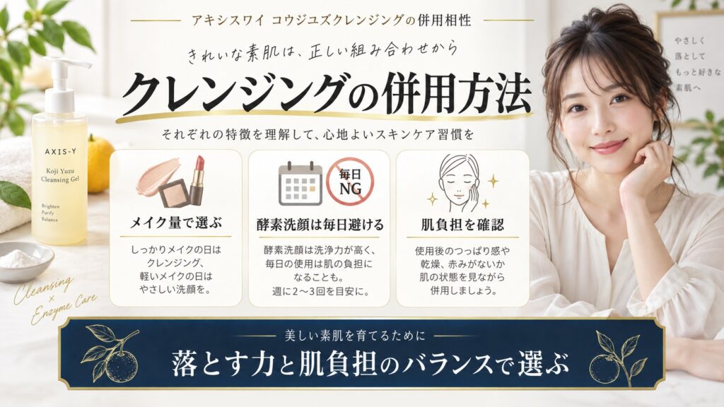 アキシスワイ クレンジングの併用方法を解説する美容ボード