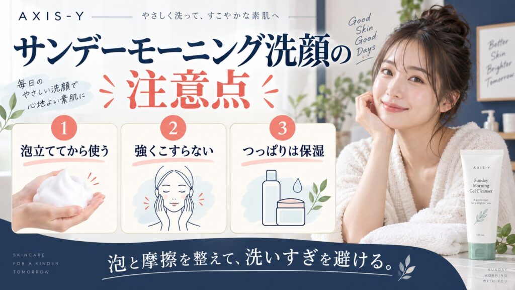 サンデーモーニング洗顔の注意点