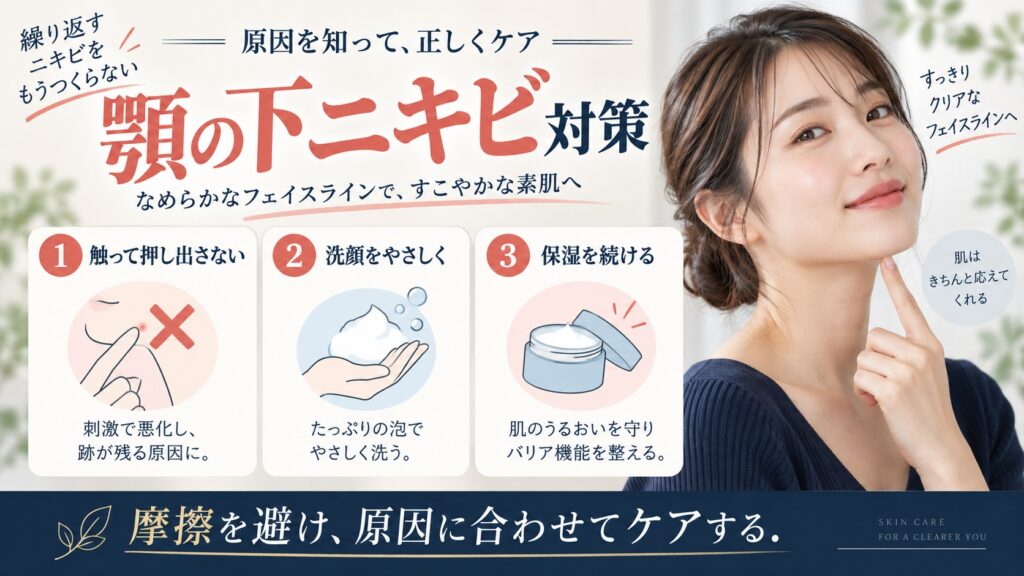 顎の下ニキビ対策