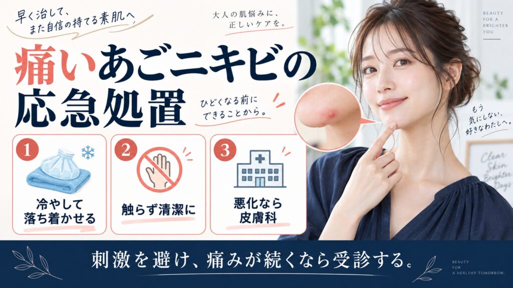 痛いあごニキビの応急処置