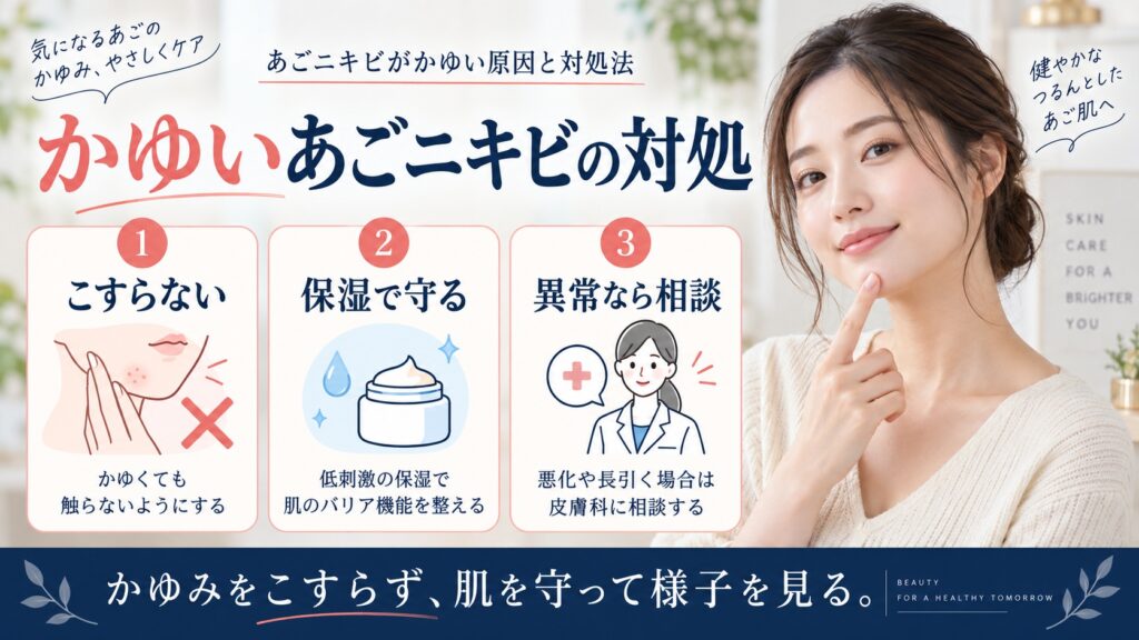 かゆいあごニキビの対処