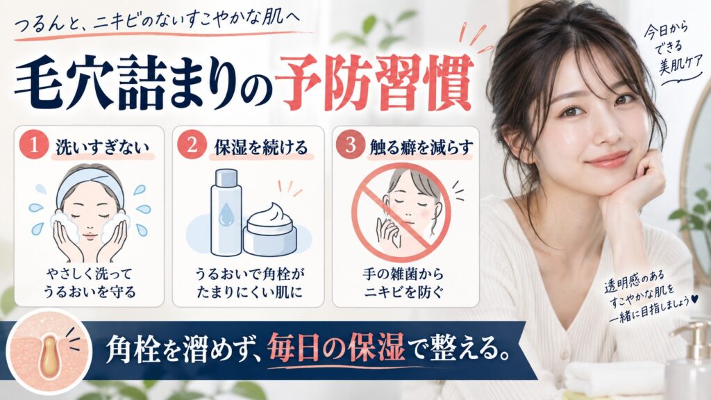毛穴詰まりの予防習慣