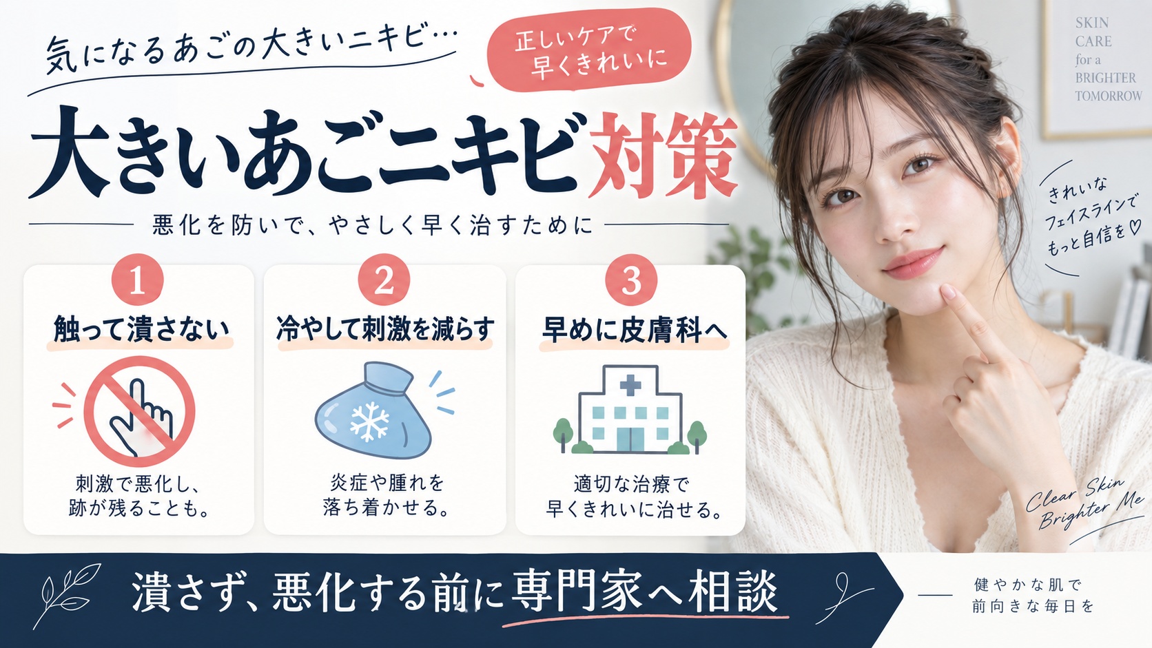 大きいあごニキビ対策