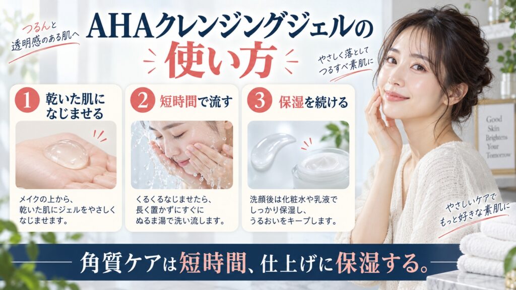 AHAクレンジングジェルの使い方