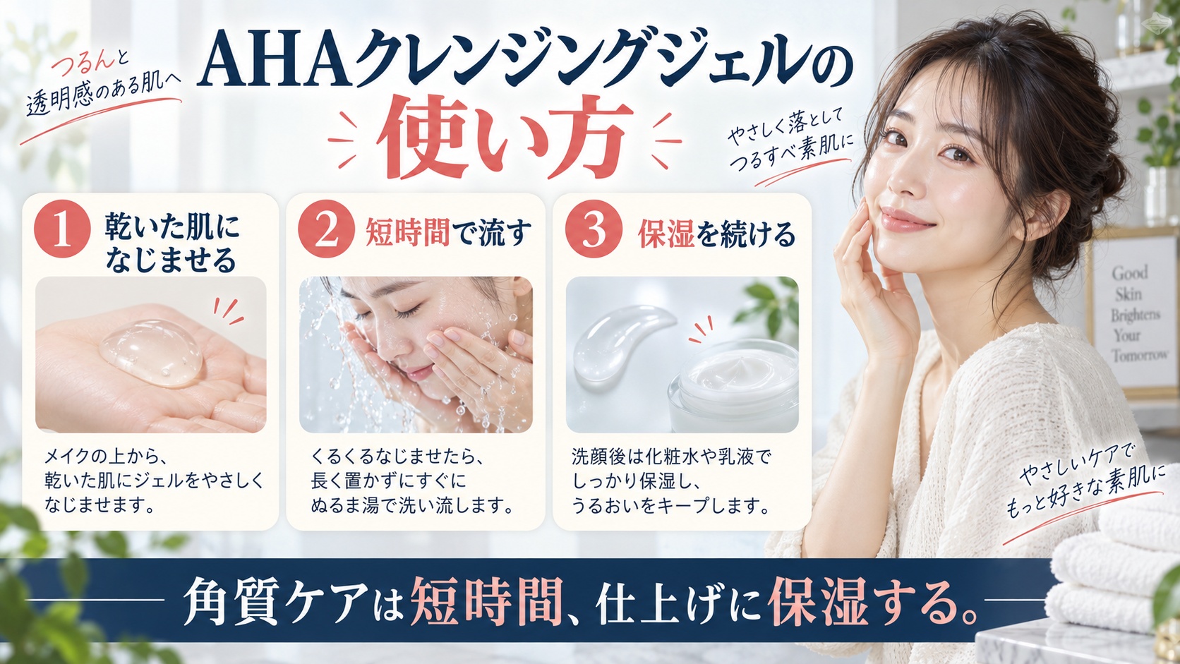 AHAクレンジングジェルの使い方