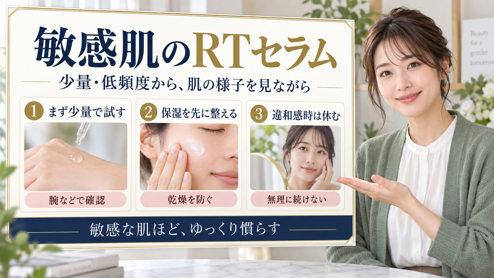 ダーマロジカ ダイナミックスキンRTセラムを敏感肌で使う方法を3ステップで解説するアイキャッチ