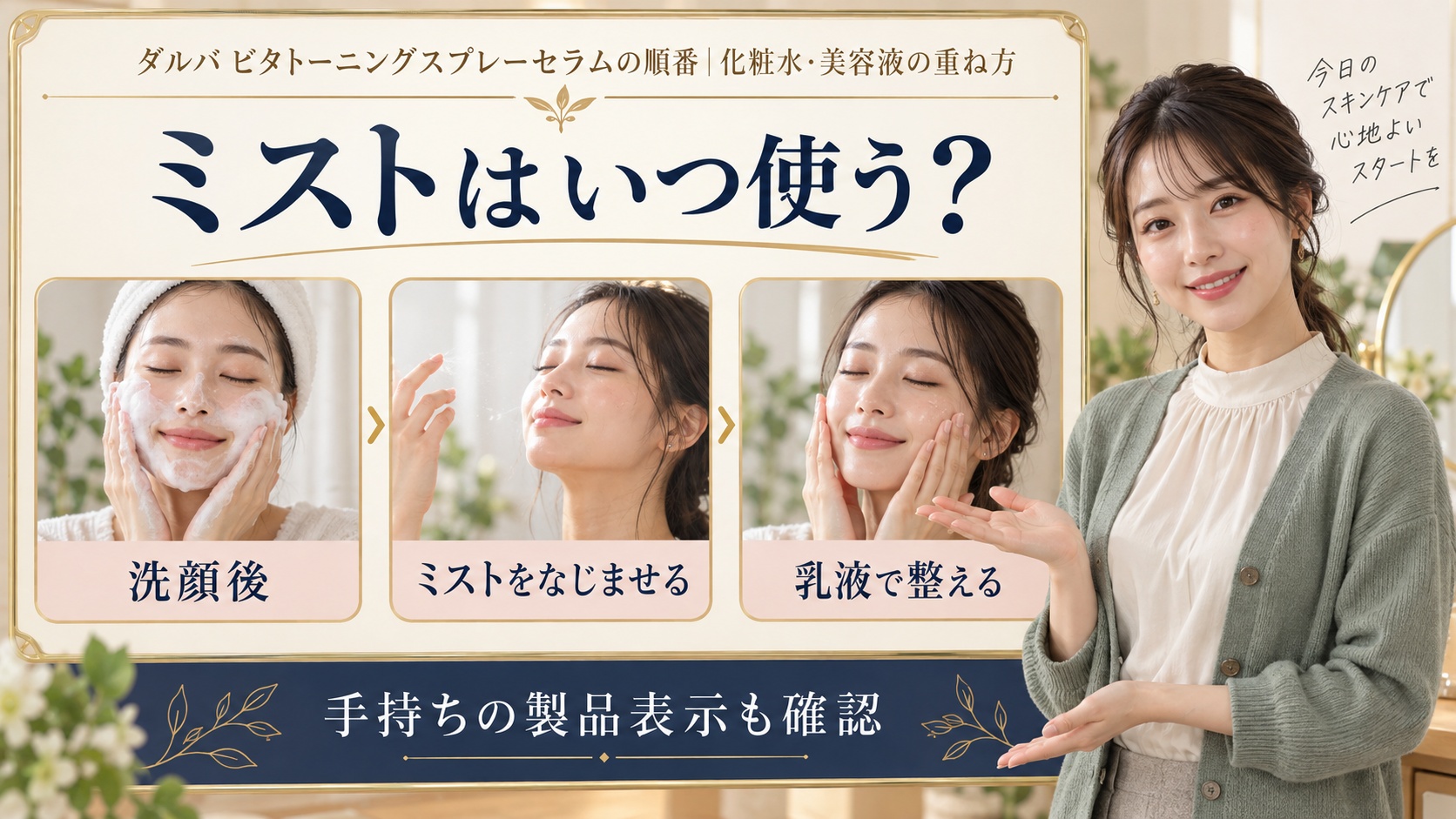 ダルバ ビタトーニングスプレーセラムの順番|化粧水・美容液の重ね方 アイキャッチ