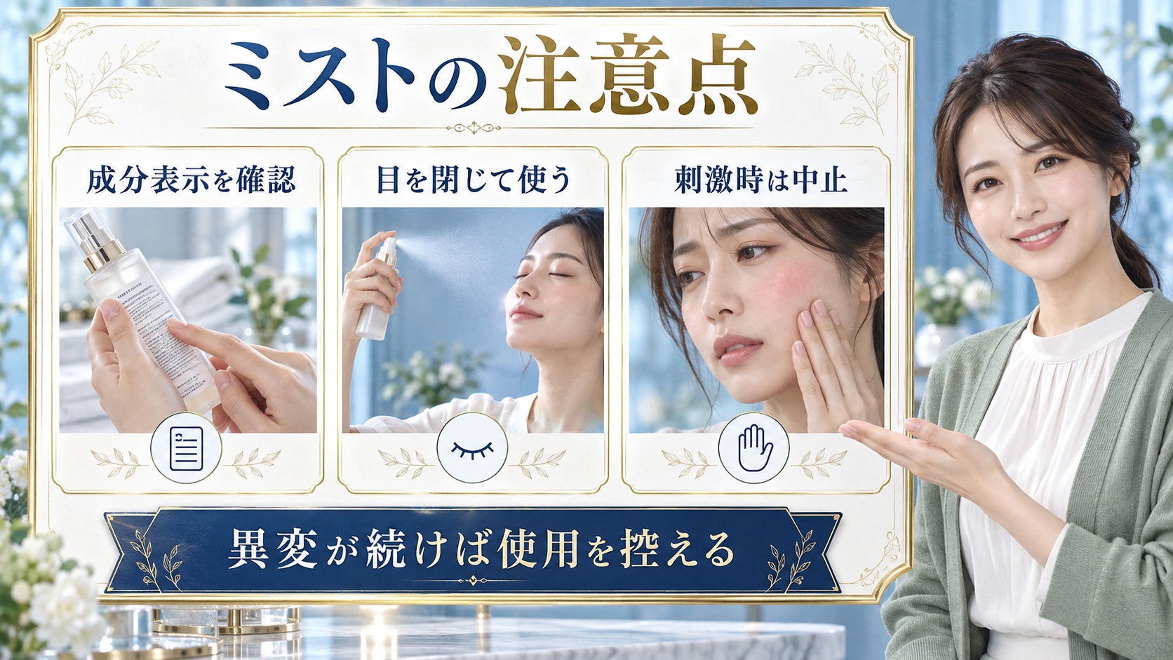 ダルバ アロマティックスプレーセラムの注意点|肌トラブルを防ぐ知識 アイキャッチ