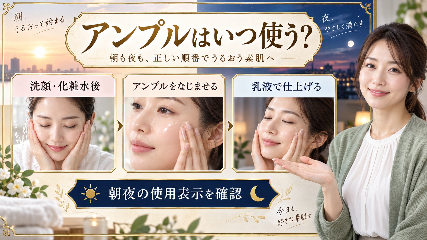 ダルバ ヴィーガンアンプルの順番｜朝夜スキンケアの効果的配置 アイキャッチ