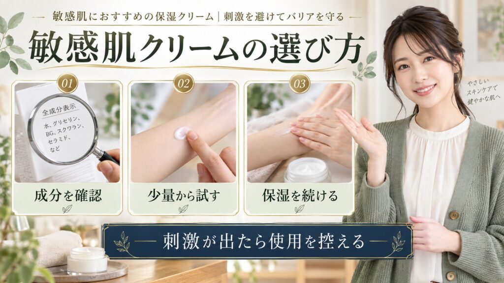敏感肌におすすめの保湿クリーム｜刺激を避けてバリアを守る アイキャッチ