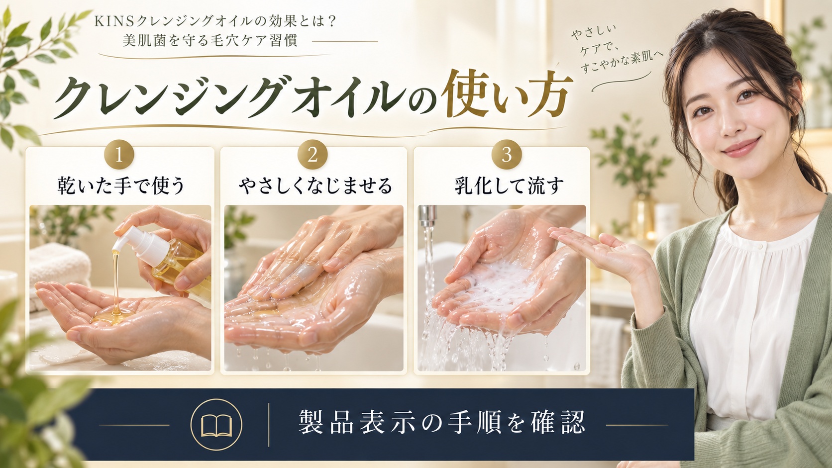 KINSクレンジングオイルの効果とは？美肌菌を守る毛穴ケア習慣 アイキャッチ