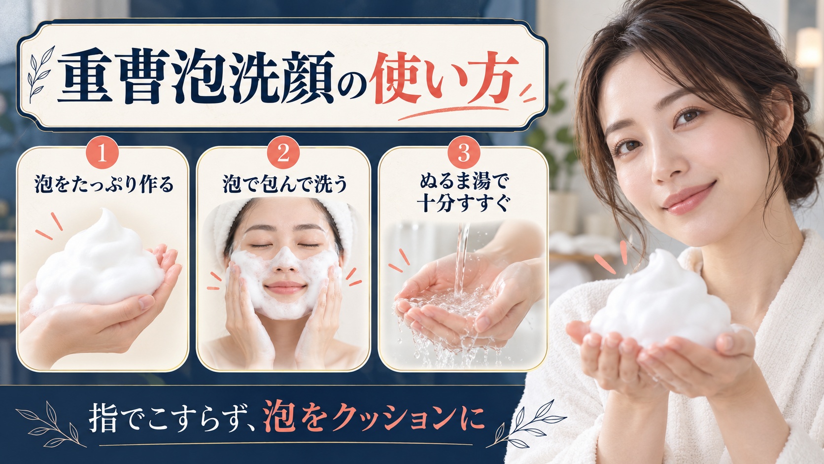 毛穴撫子重曹泡洗顔の使い方｜黒ずみ・角栓を落とす正しい洗顔ステップ
