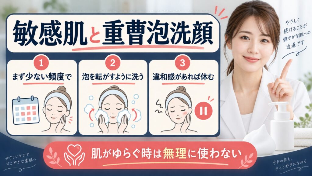 毛穴撫子重曹泡洗顔と敏感肌｜刺激を防ぐ正しい使い方と頻度