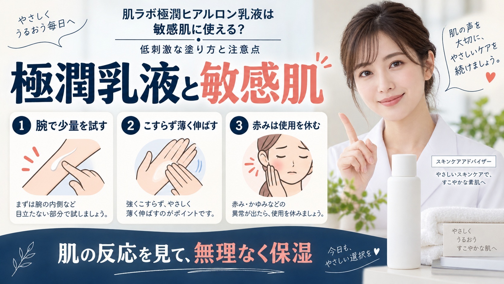 肌ラボ極潤ヒアルロン乳液は敏感肌に使える？低刺激な塗り方と注意点