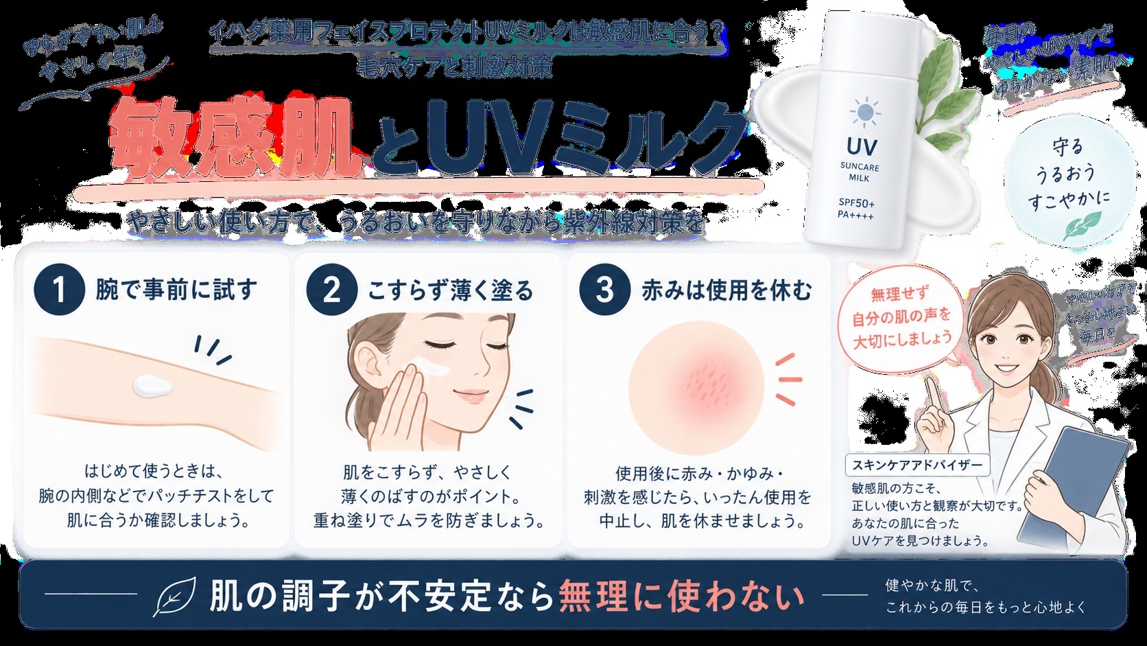 イハダ薬用フェイスプロテクトUVミルクは敏感肌に合う?毛穴ケアと刺激対策