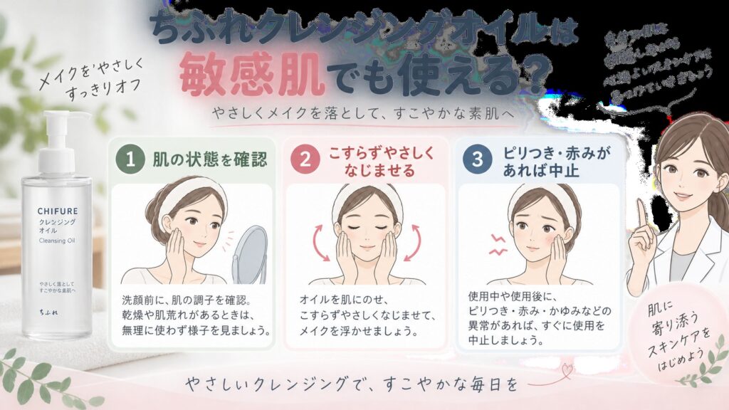 ちふれクレンジングオイルは敏感肌でも使える？ピリつきを防ぐ低刺激ケア