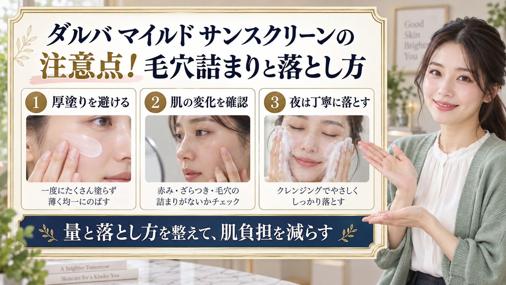 ダルバ マイルド サンスクリーンの注意点を解説するアイキャッチ
