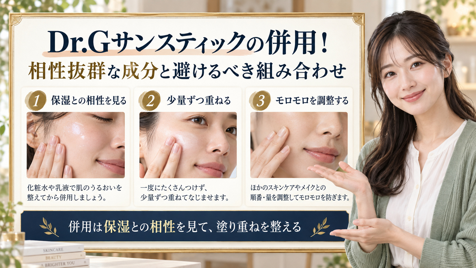 Dr.Gサンスティックの併用方法を解説するアイキャッチ