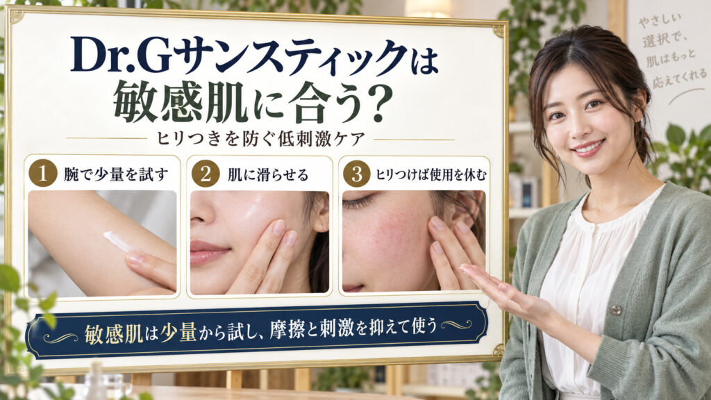 Dr.Gサンスティックを敏感肌で使う方法のアイキャッチ