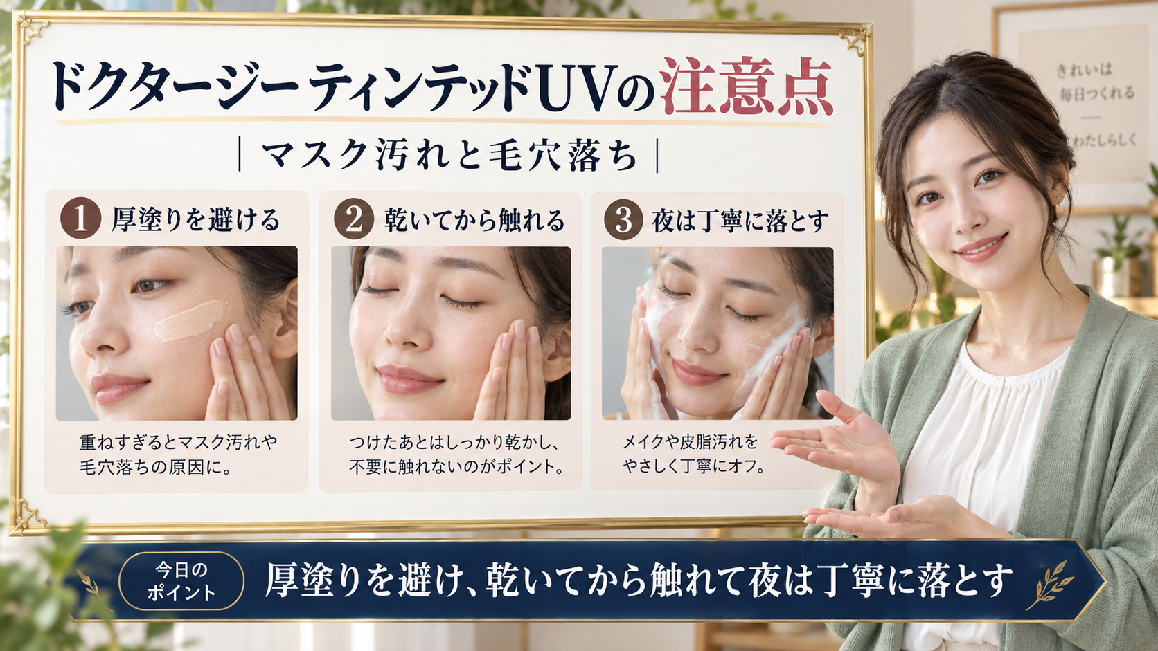 ドクタージー ティンテッドUVの注意点を解説するアイキャッチ