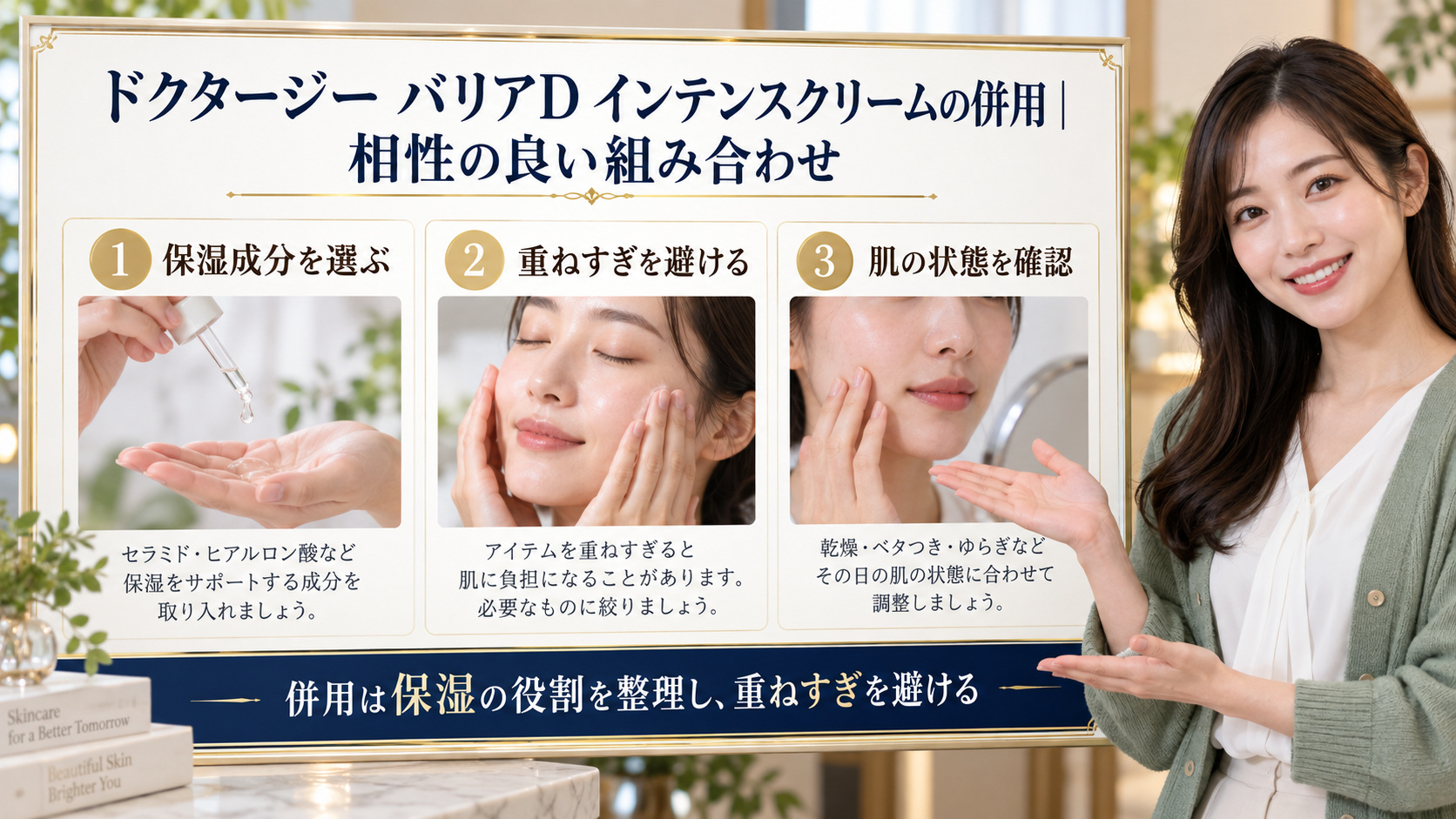 ドクタージー バリアD インテンスクリームの併用方法を解説するアイキャッチ