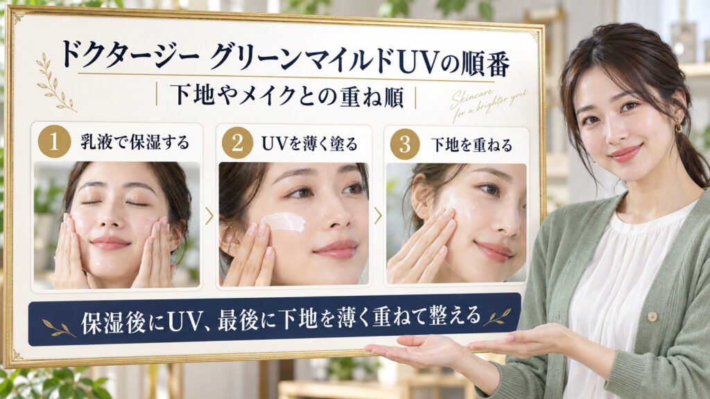 ドクタージー グリーンマイルドUVを使う順番のアイキャッチ