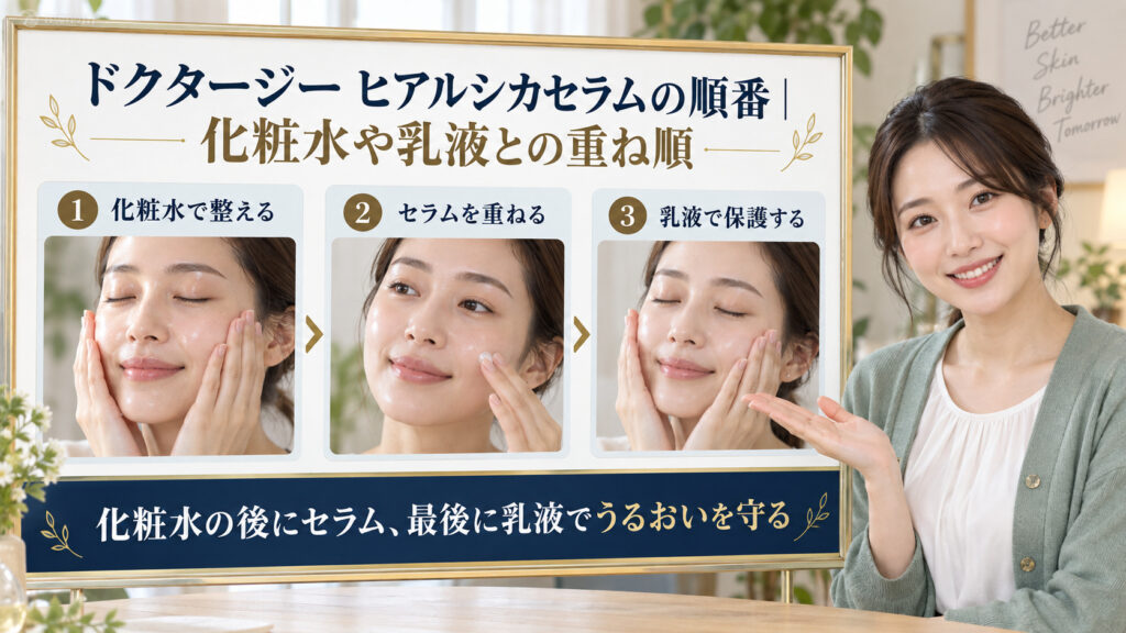 ドクタージー ヒアルシカセラムの使用順をまとめたアイキャッチ