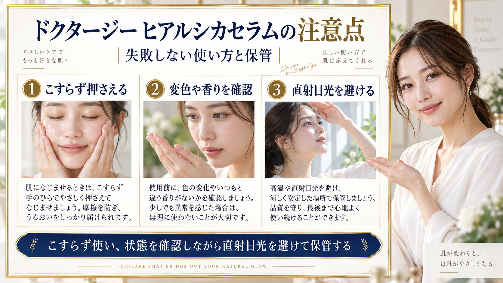 ドクタージー ヒアルシカセラムの注意点と保管方法をまとめたアイキャッチ