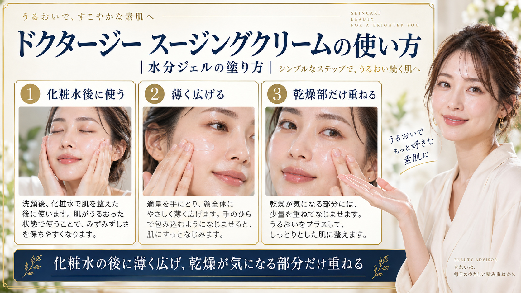 ドクタージー スージングクリームの使い方をまとめたアイキャッチ