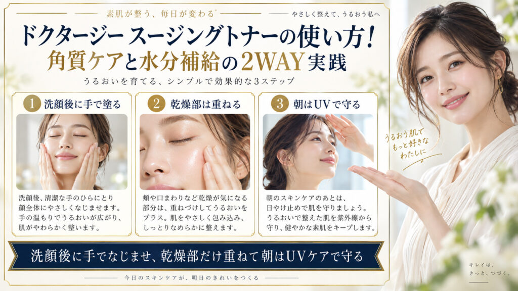 ドクタージー スージングトナーの使い方をまとめたアイキャッチ