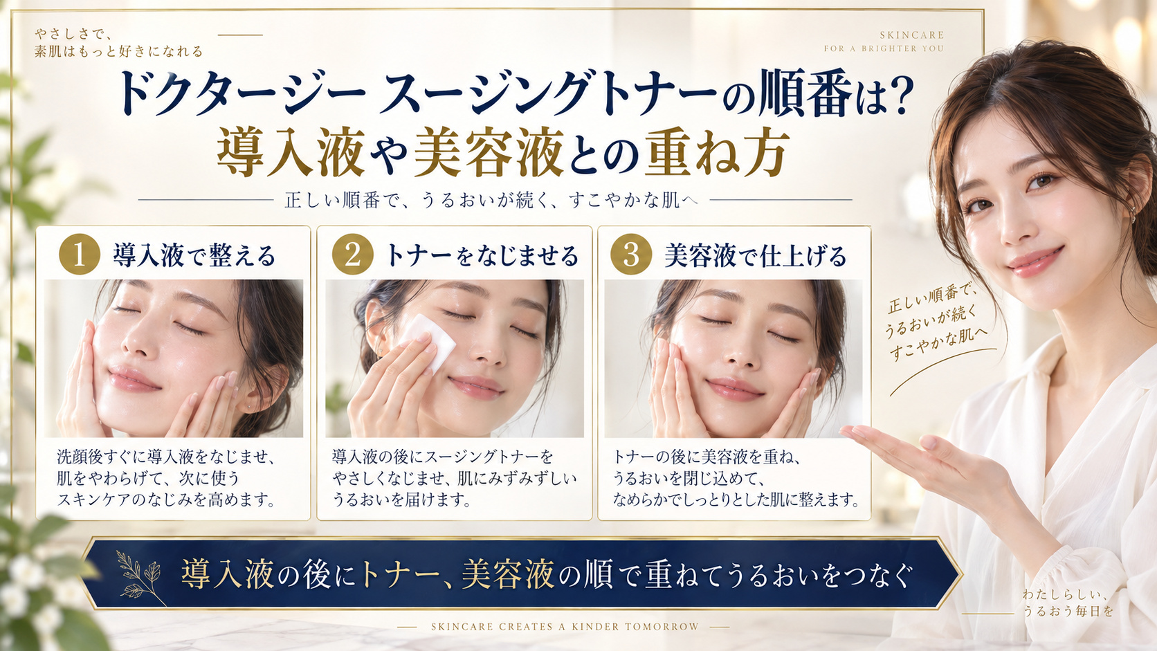 ドクタージー スージングトナーの使用順をまとめたアイキャッチ