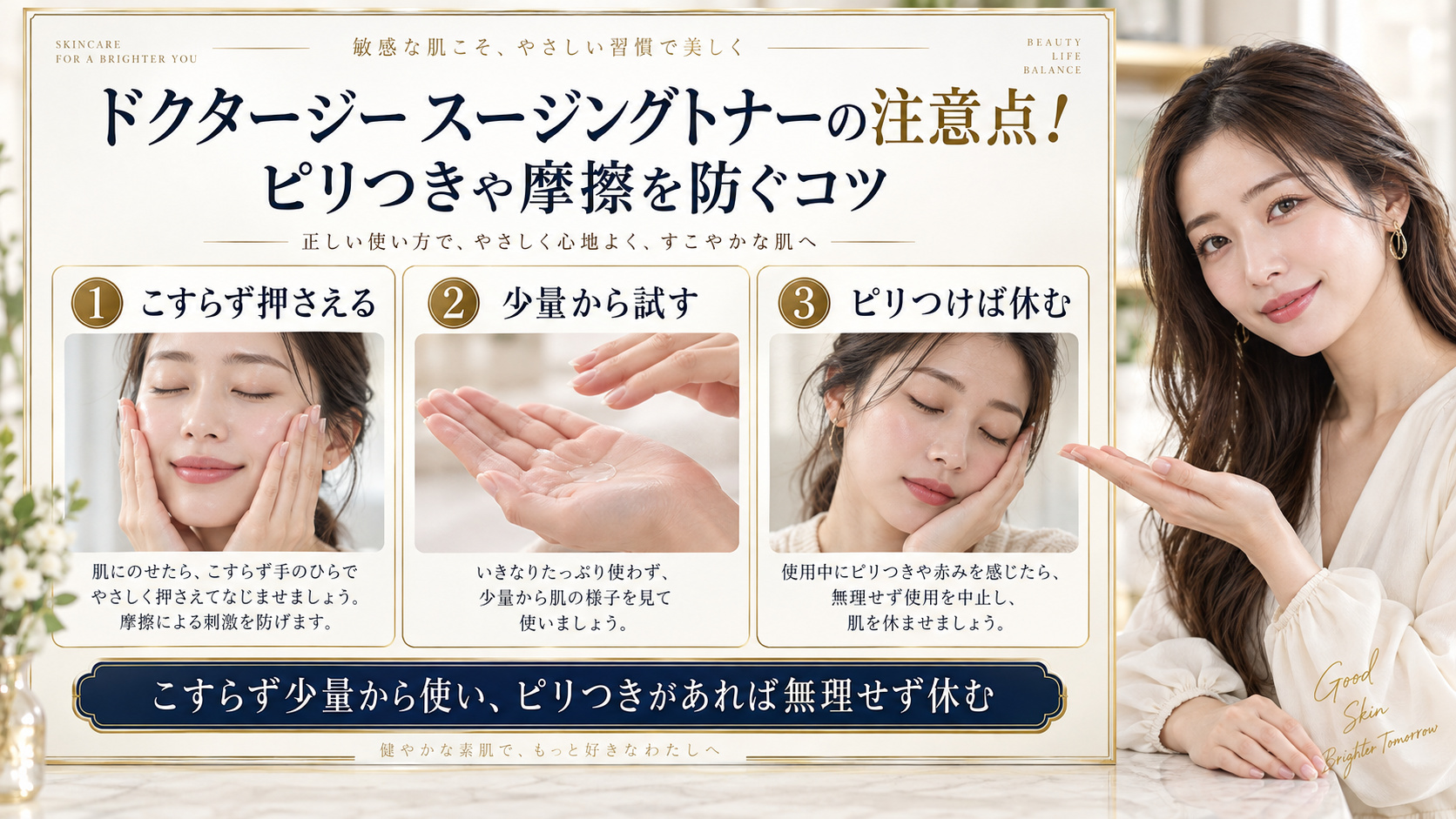 ドクタージー スージングトナーの注意点をまとめたアイキャッチ