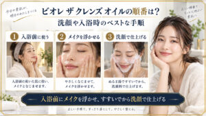 ビオレ ザ クレンズ オイルの使用順をまとめたアイキャッチ