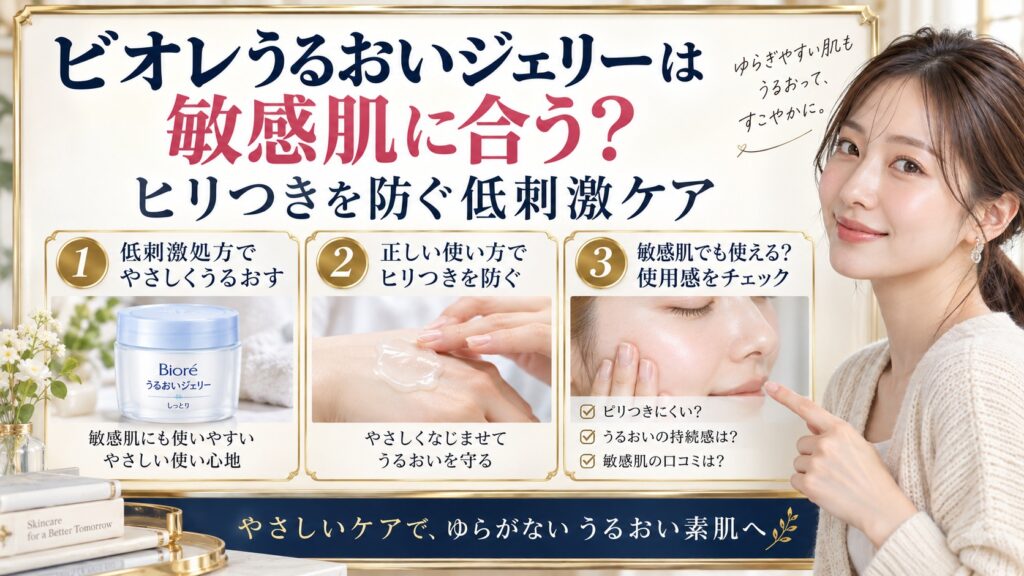 ビオレうるおいジェリーは敏感肌に合う？ヒリつきを防ぐ低刺激ケア