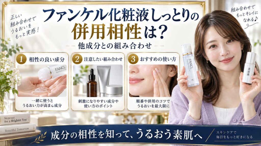 ファンケル化粧液しっとりの併用相性は？他成分との組み合わせ