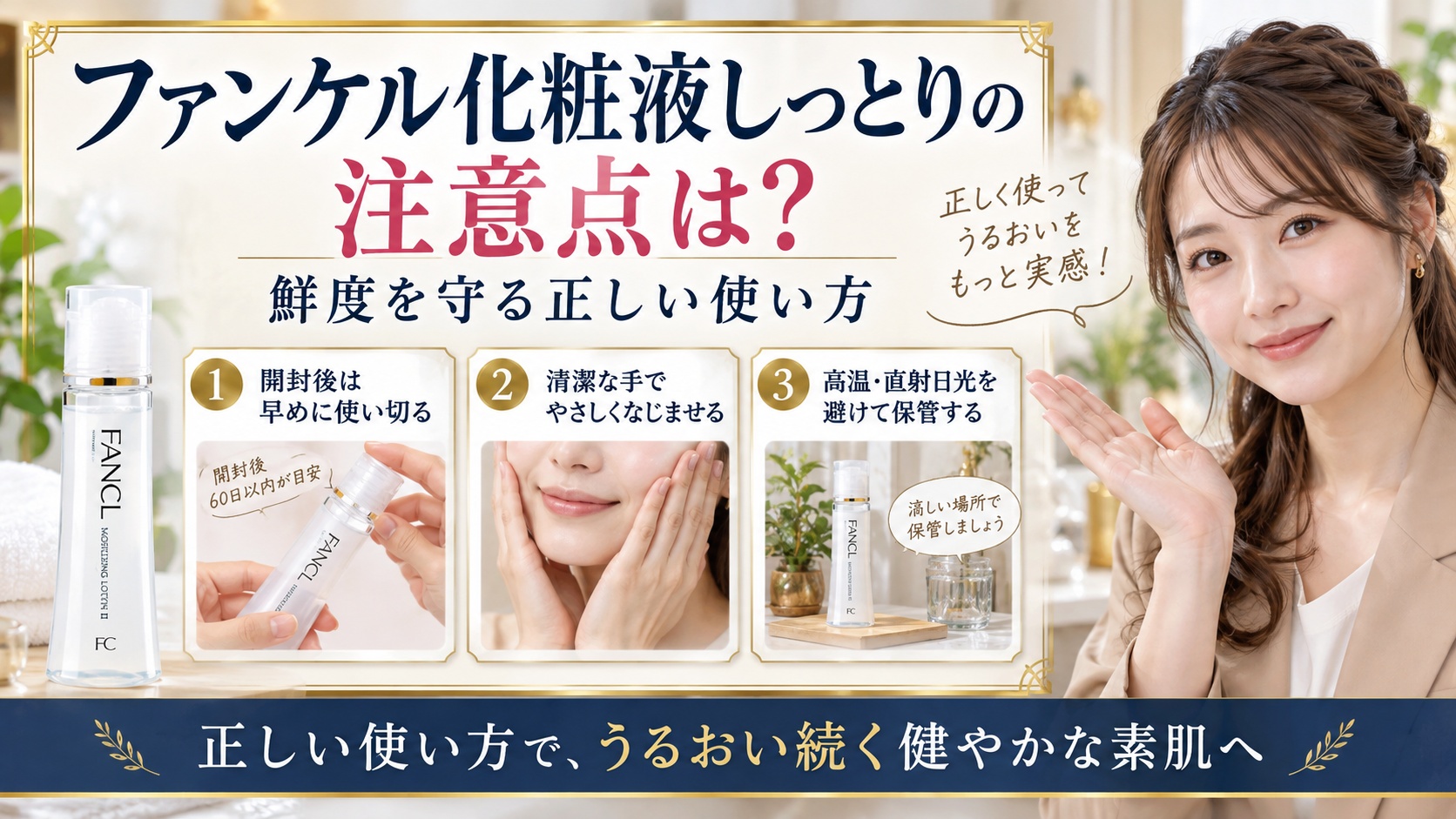 ファンケル化粧液しっとりの注意点は？鮮度を守る正しい使い方