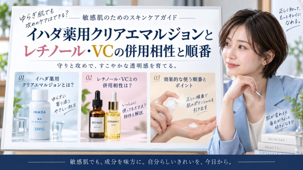 イハダ薬用クリアエマルジョンとレチノール・VCの併用相性と順番