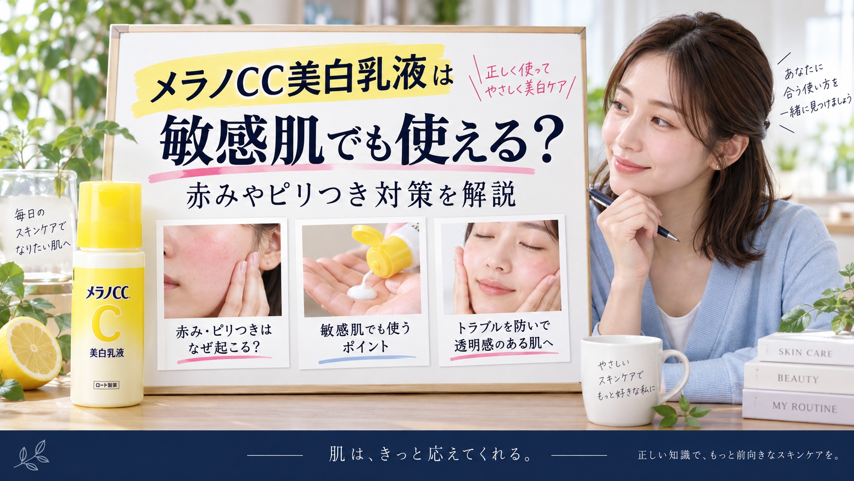 メラノCC美白乳液は敏感肌でも使える？赤みやピリつき対策を解説
