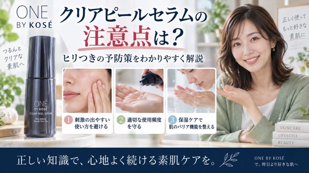 ONE BY KOSEクリアピールセラムの注意点は？ヒリつきの予防策