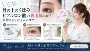 目の上のくぼみヒアルロン酸の費用相場は？長持ちさせる注入のコツ