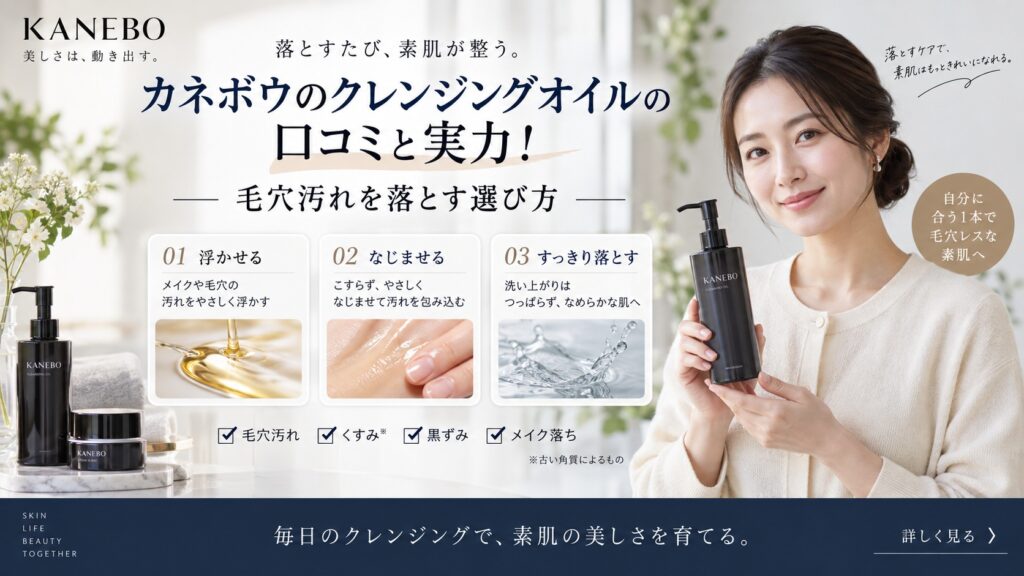 カネボウのクレンジングオイルの口コミと実力！毛穴汚れを落とす選び方