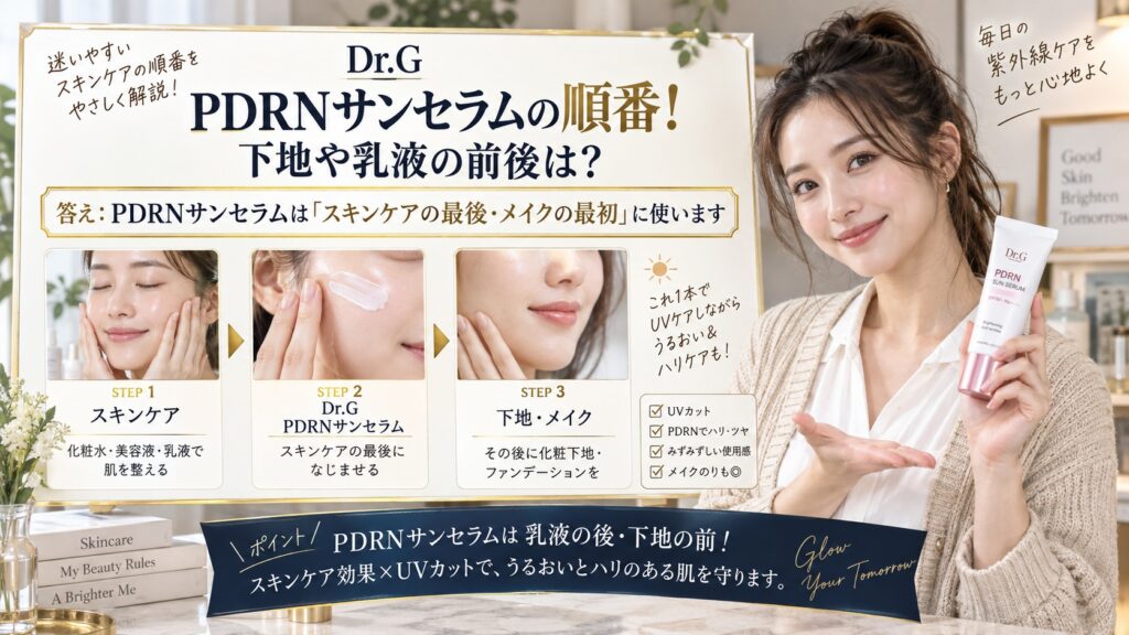 Dr.G PDRNサンセラムの順番！下地や乳液の前後は？