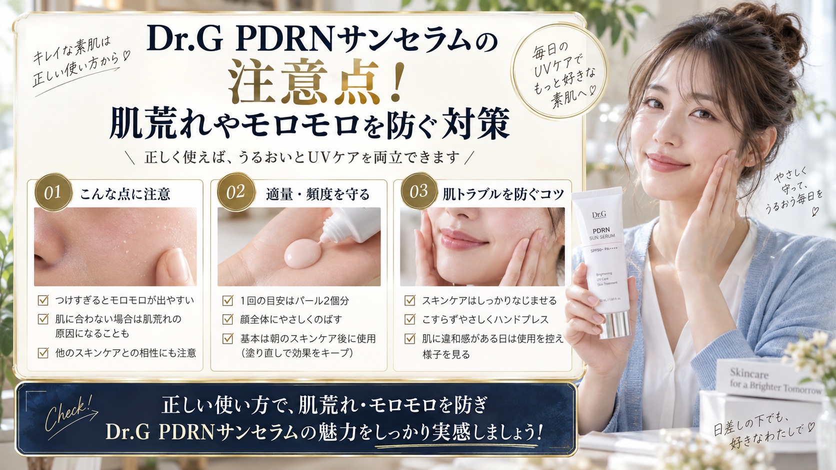 Dr.G PDRNサンセラムの注意点!肌荒れやモロモロを防ぐ対策