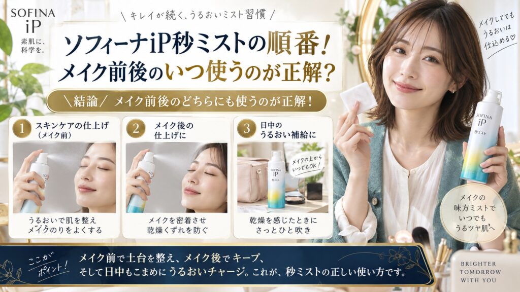 ソフィーナiP秒ミストの順番！メイク前後のいつ使うのが正解？