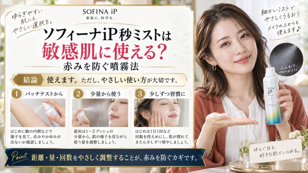 ソフィーナiP秒ミストは敏感肌に使える？赤みを防ぐ噴霧法